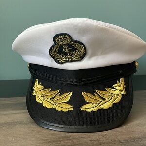 Nautical Captain's Hat - White and Black